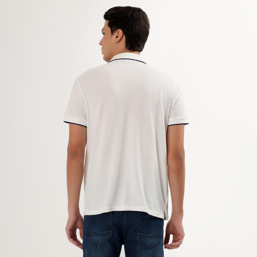 Men's Collared Half Sleeves T-Shirt, White, large image number null