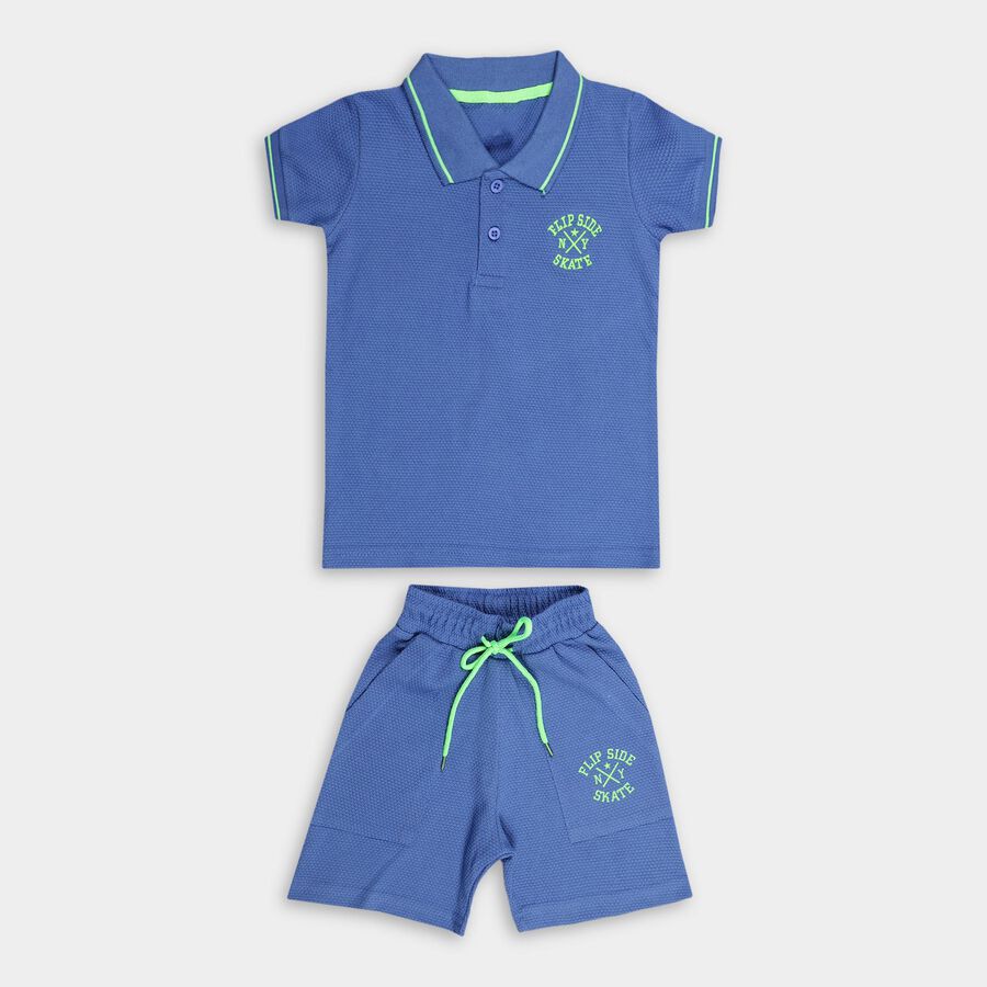 Boys' Knit Baba Suit , Mid Blue, large image number null