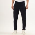 Men's Cross Pocket Slim Fit Casual Trousers, नेवी ब्लू, small image number null