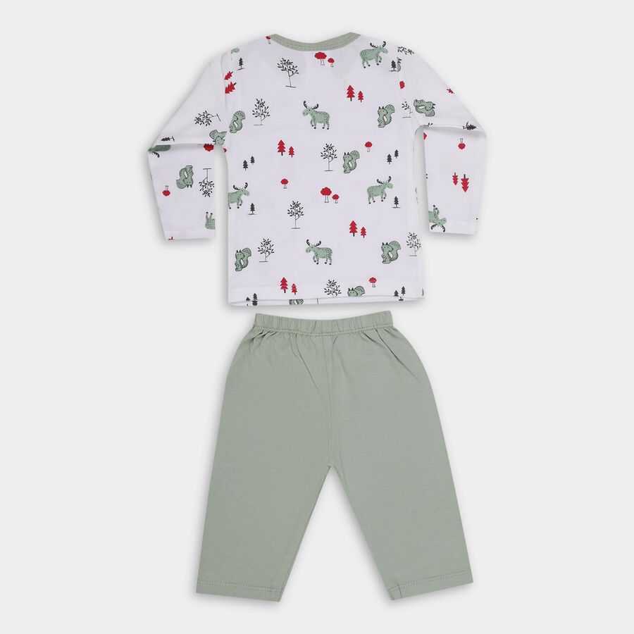 Infants' 100% Cotton Baba Suit, हल्का हरा, large image number null