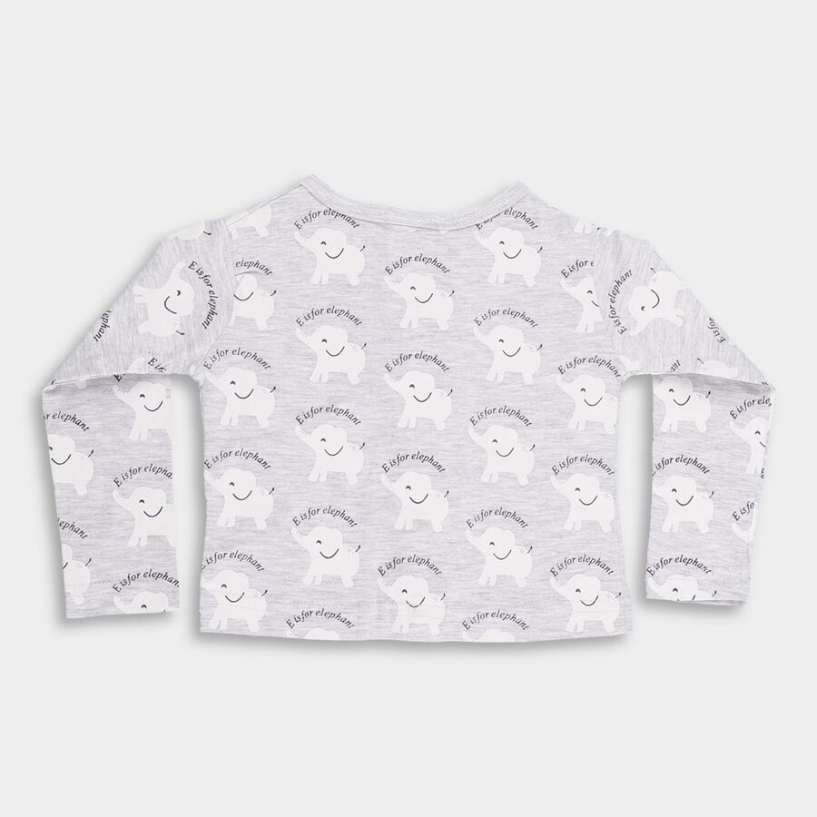 Infants' Light Grey V-Neck Casual T-Shirt, Melange Light Grey, large image number null
