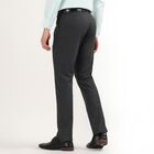 Men's Gray Slim Fit Formal Trousers, Dark Grey, small