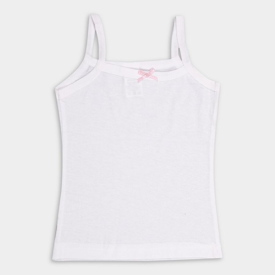 Girls' 100% Cotton Vest (Pack of 2), White, large image number null