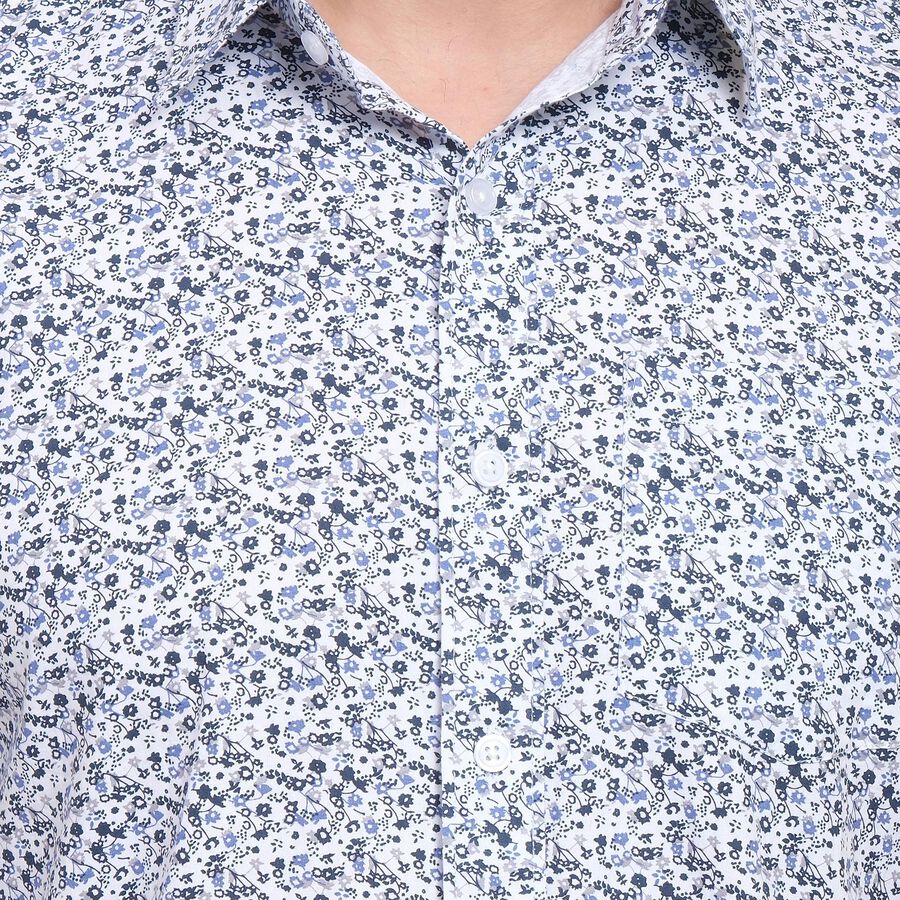 Men's 100% Cotton Casual Shirt , White, large