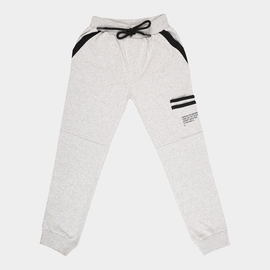 Boys Cut & Sew Pyjama, Melange Light Grey, large image number null