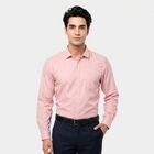 Men's Pink Regular Fit Formal Shirt, Light Pink, small