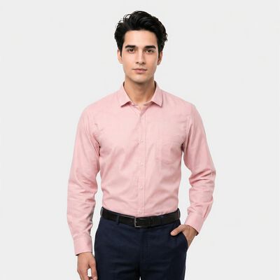 Men's Pink Regular Fit Formal Shirt