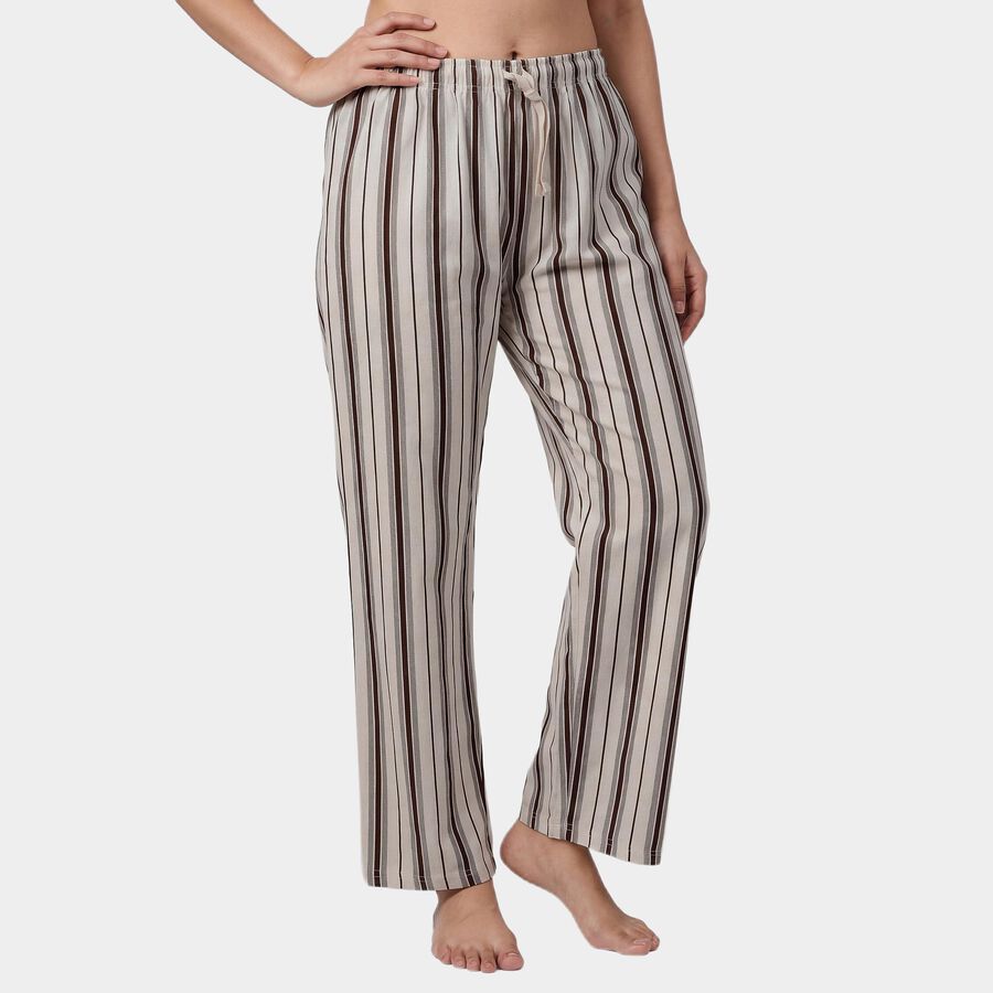 Women's Brown Relaxed Fit Star Printed Pyjama, Brown, large