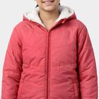 Girls' Pink Hooded Puffer Jacket, Pink, small