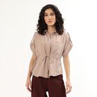 Women's Muted Beige Classic Shirt, Beige, small