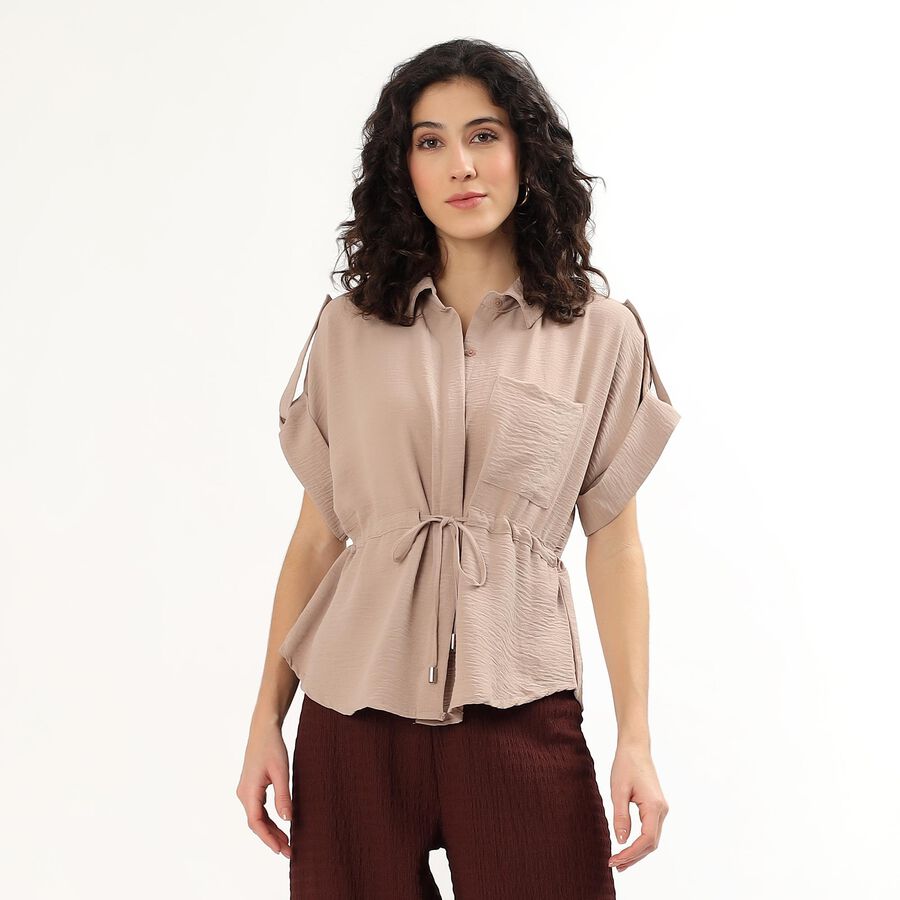 Women's Muted Beige Classic Shirt, Beige, large