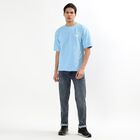 Men's Light Blue Crew Neck Athleisure T-Shirt, Light Blue, small