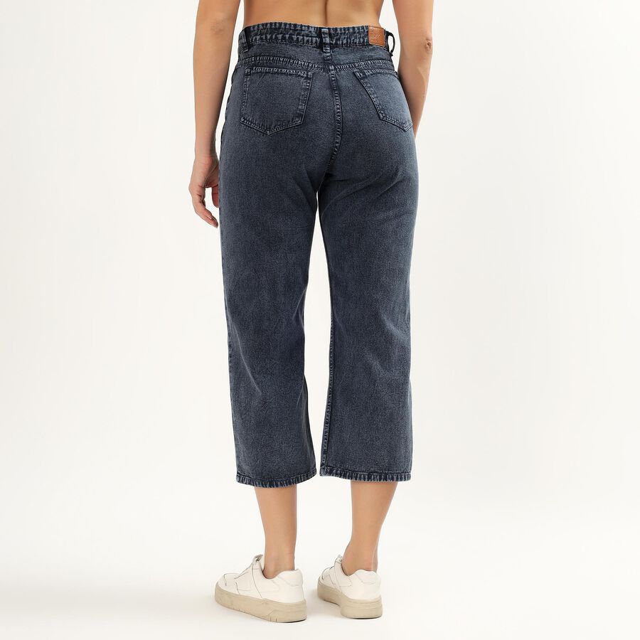 Women's Muted Denim Blue Slim Fit Jeans, गहरा नीला, large