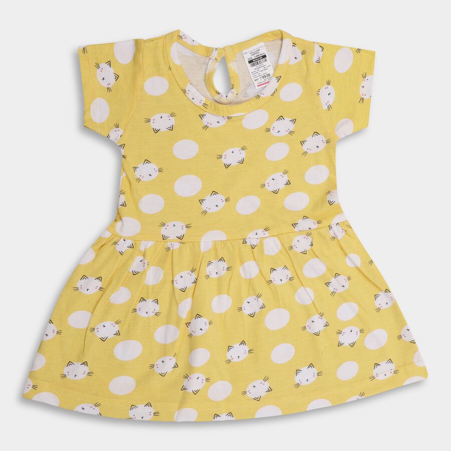 Infant Girls' 100% Cotton Frock , Yellow, large image number null