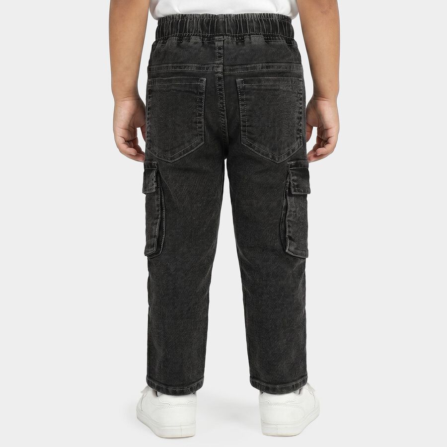 Boys' Dark Grey Relaxed Fit Cargo Jeans, Dark Grey, large