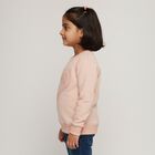 Girls Light Pink Crew Neck Casual Sweatshirt, Light Pink, small image number null