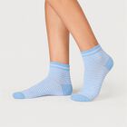 Women's Assorted Regular Fit Striped Pack of 3 Socks, Assorted, small