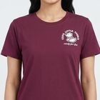 Women's Purple Round Neck Casual T-Shirt, Purple, small