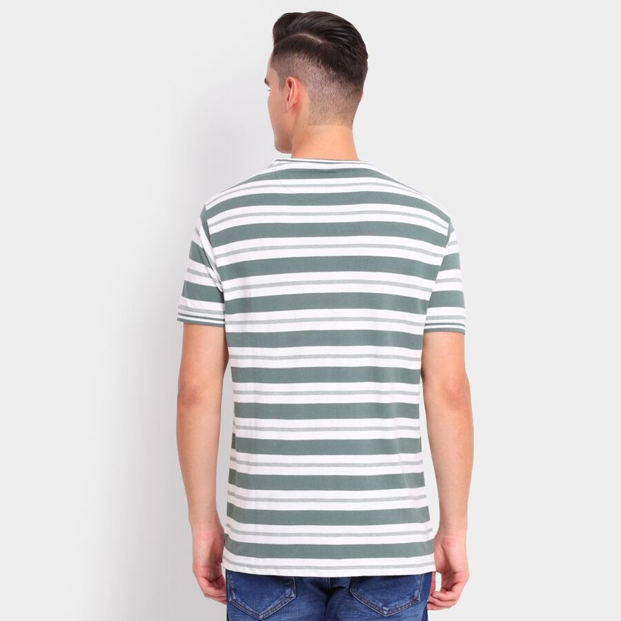 Men's 100% Cotton Round Neck Half Sleeves T-Shirt, गहरा हरा, large image number null