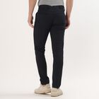 Men's Slim Fit Casual Trousers, Navy Blue, small