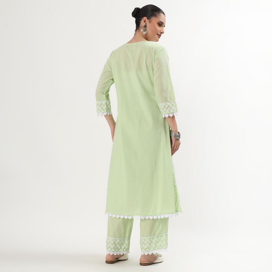 Ladies' 100% Cotton Ethnic Set, Light Green, large image number null