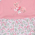 Infants' Pink and White Floral Cotton Frock with Butterfly Print, Pink, small