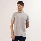 Men's Grey Round Neck Casual T-Shirt, Light Grey, small
