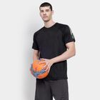 Men's Jet Black Round Neck Half Sleeves T-Shirt, Black, small