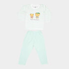 Infants Cotton Stripes Baba Suit, Light Green, small image number null