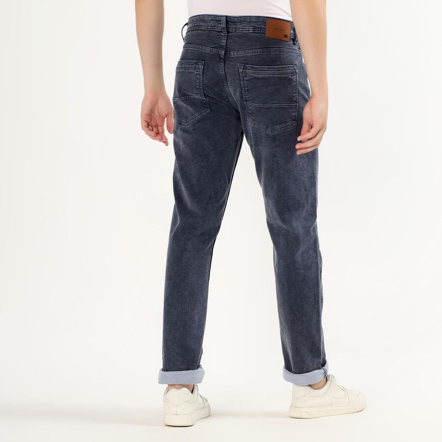 Men's Washed Indigo Slim Fit Jeans, Dark Blue, large