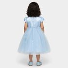 Girls' Light Blue Floral Embroidered A-Line Party Frock, Light Blue, small