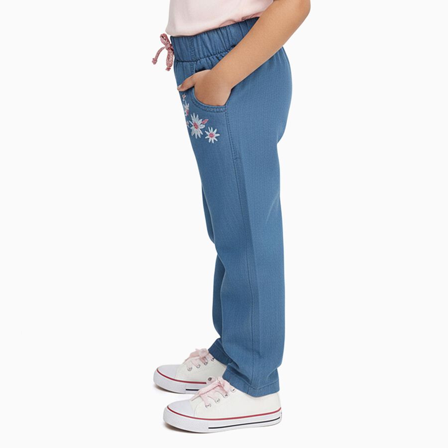 Girls' Jeans, मध्यम नीला, large image number null