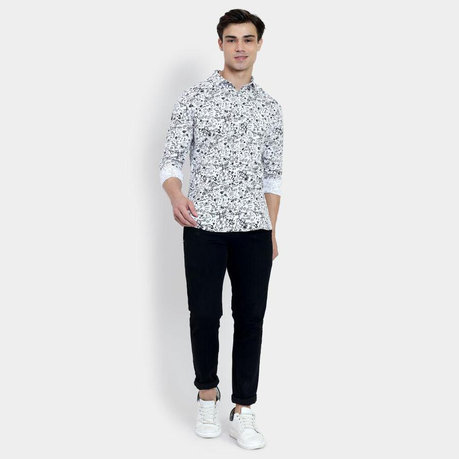 Men's 100% Cotton Casual Shirt , White, large image number null