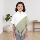 Girls' Green High Neck Colorblock Pullover, हल्का हरा, small