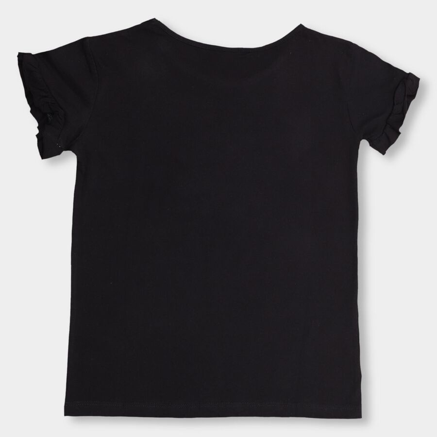 Girls' 100% Cotton T-Shirt , काला, large image number null