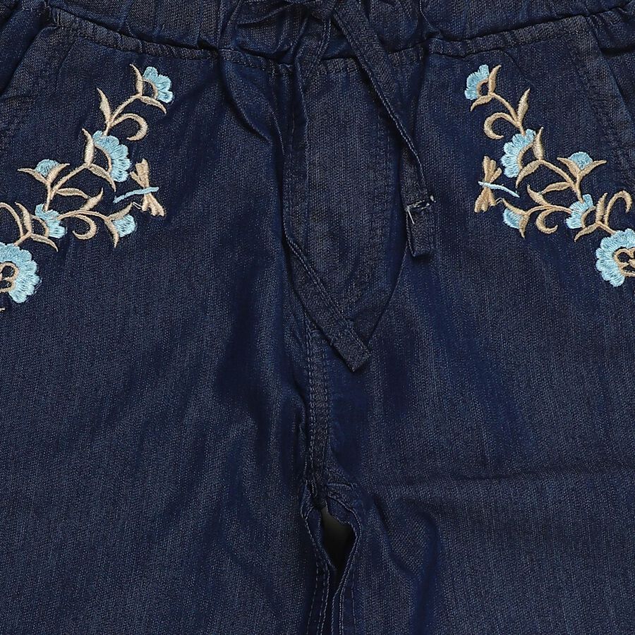 Girls Blue Regular Fit Jeans, Mid Blue, large