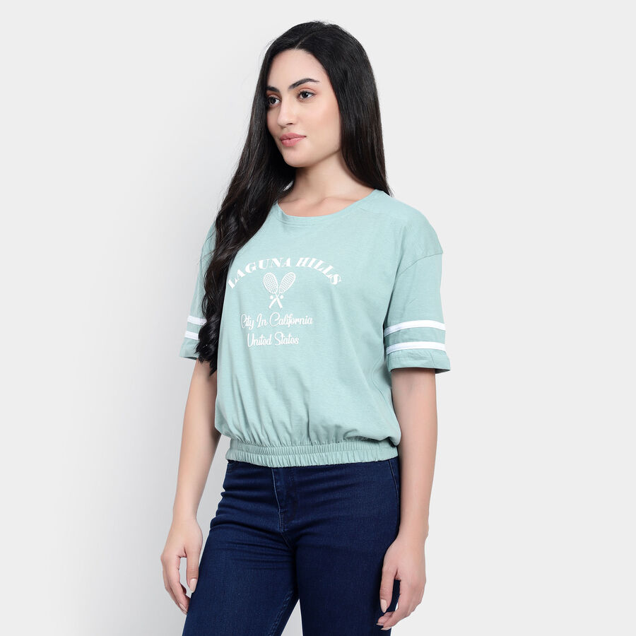Round Neck T-Shirt, Light Green, large image number null