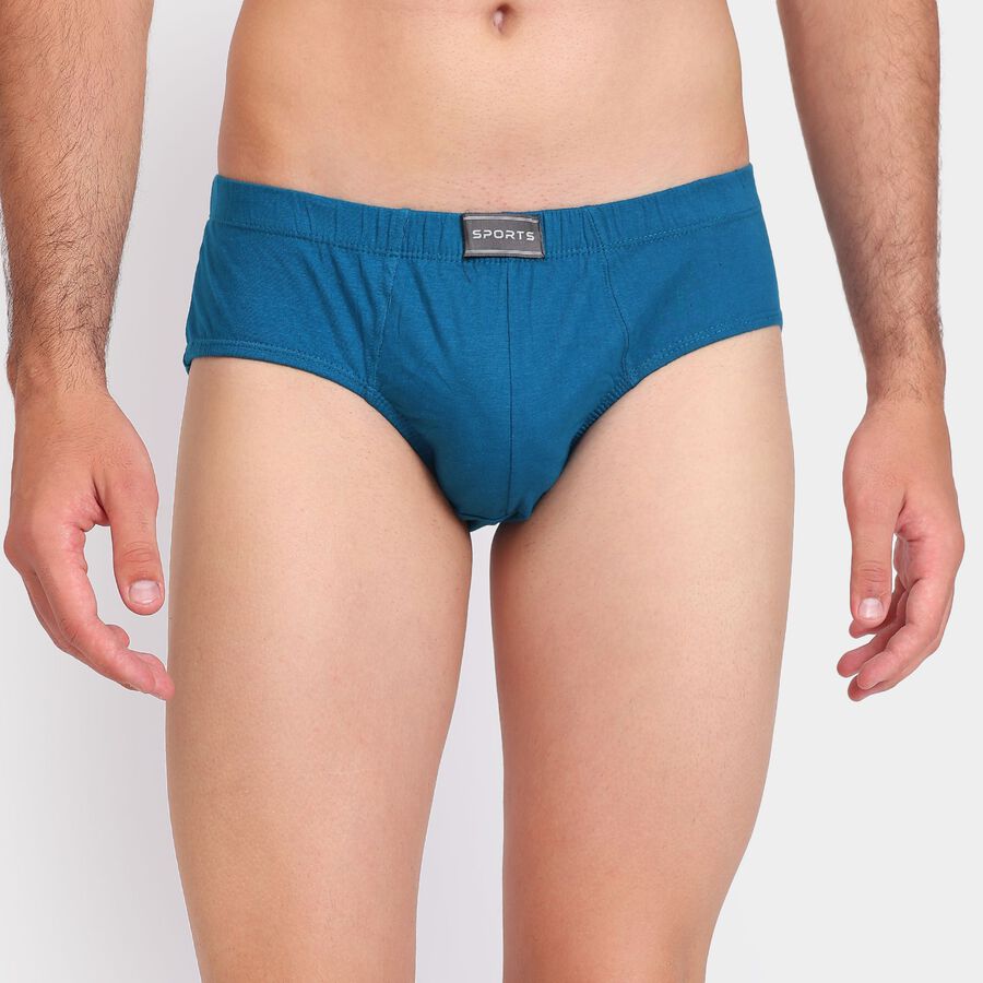 Men's 100% Cotton Briefs, Teal Blue, large image number null