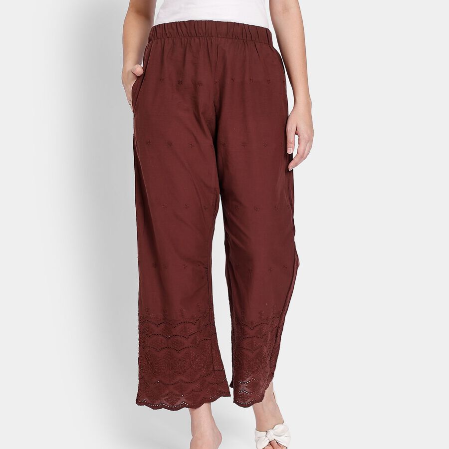 Ladies' Cotton Palazzos, Brown, large image number null