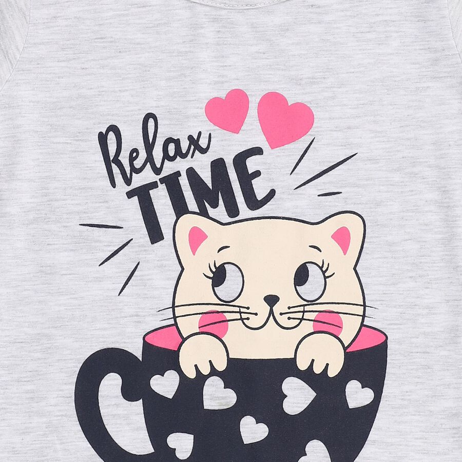 Girls' T-Shirt, मिश्रित मध्यम ग्रे, large