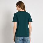 Ladies' Round Neck T-Shirt , गहरा हरा, small