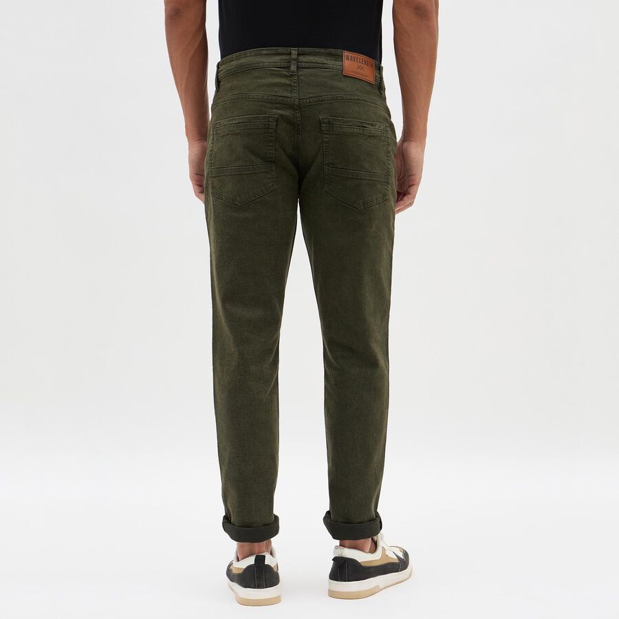 Men's Olive Green Slim Fit Jeans, Olive, large image number null