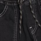 Boys' Jet Black Slim Fit Jogger Jeans, काला, small image number null
