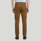 Men's Khaki Slim Fit Flat-Front Trousers, खाकी, small