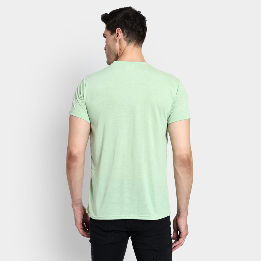 Men's Round Neck Half Sleeves T-Shirt, Light Green, large image number null