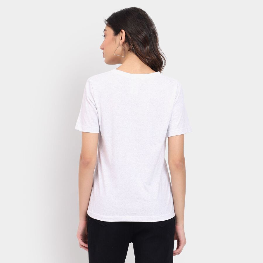 Ladies' Round Neck T-Shirt , Melange Light Grey, large image number null