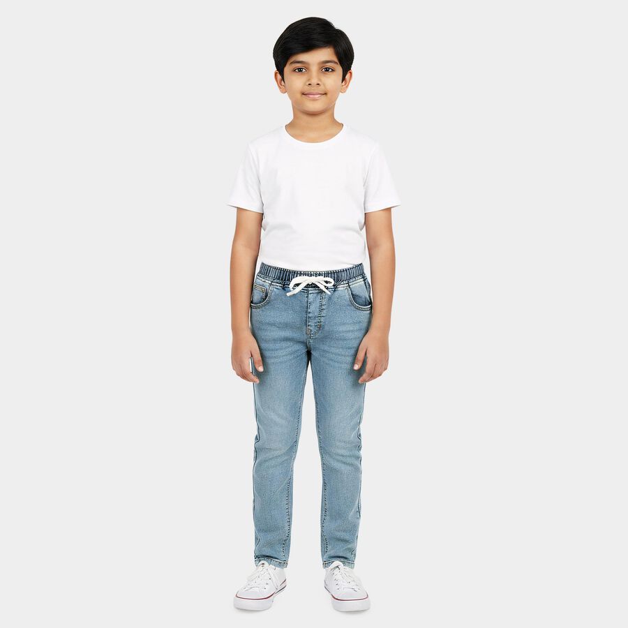 Boys' Light Blue Regular Fit Washed Jeans, Light Blue, large