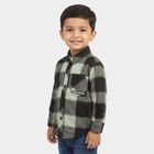 Boys Olive Green Cotton Long Sleeve Collared Shirt, Olive, small