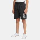 Boys' Dark Grey Regular Fit Side Striped Graphic Bermuda Shorts, Dark Grey, small