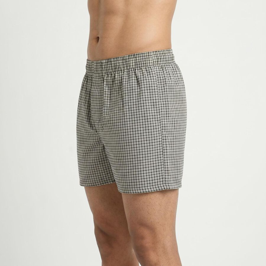 Men's Black Regular Fit Solid Boxers, Black, large